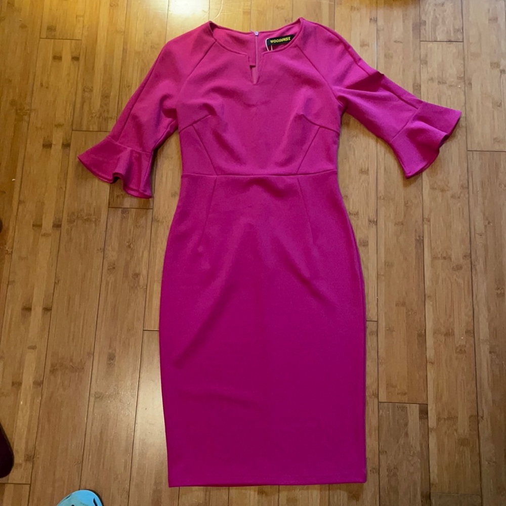 Office dress; pink